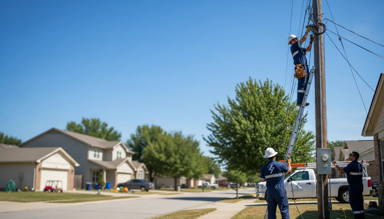 Residential electrician providing installation services in Comstock, TX